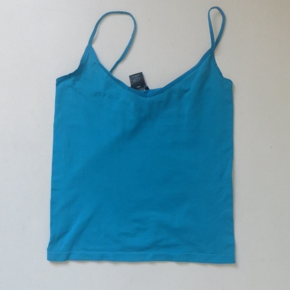 Arden B Y2K Turquoise Blue Camisole Spaghetti Strap Stretch Tank Top • Sz M/L 🔴